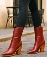 Bota Texana Feminina Cano Médio Bico Fino Croco | Dallas